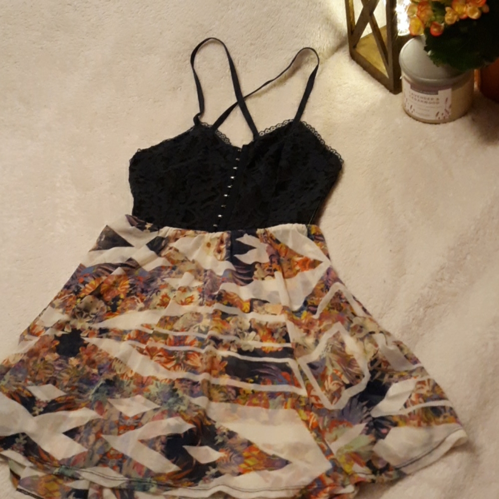 Love fire sheer skirt mini dress